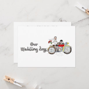 Invitation Mariage de moto mariés et femme