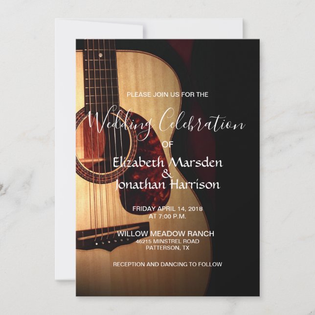 Invitation Mariage de musicien de guitare russe moderne (Devant)