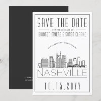 Mariage de Nashville | Skyline stylisée Enregistre