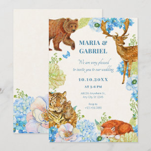 Invitation Mariage de nature végétale safari