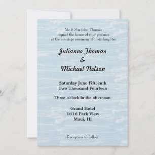 Invitation Mariage de neige bleu hiver