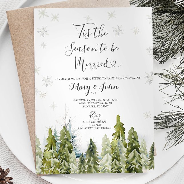 Invitation Mariage de neige de Noël d'hiver blanc (Créateur téléchargé)