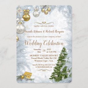 Invitation Mariage de Noël blanc