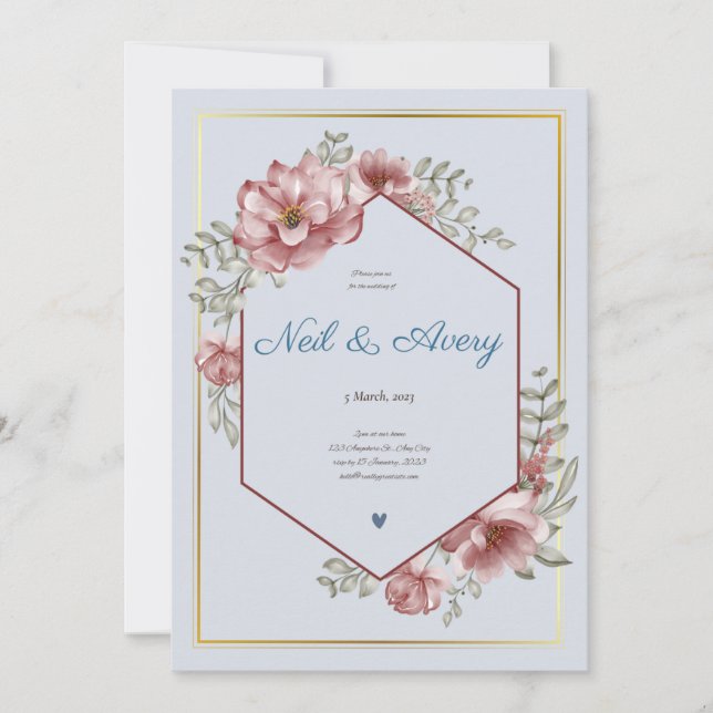 Invitation Mariage de Noël des baies rouges d'hiver (Devant)