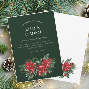 Invitation Mariage de Noël du Festival Vert Émeraude d'hiver