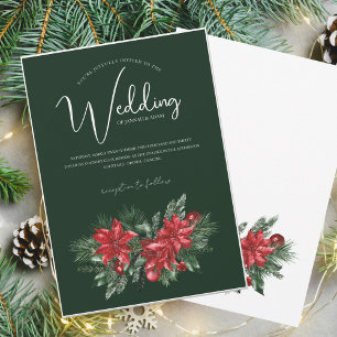 Invitation Mariage de Noël du Festival Vert Émeraude d'hiver