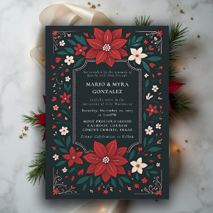 Invitation Mariage de Noël Floral Élégant Rustique Mexicain