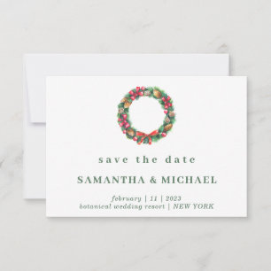 Invitation Mariage de Noël Hiver ornement Forêt Sauvegarder l