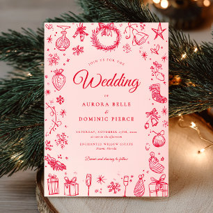 Invitation Mariage de Noël moderne