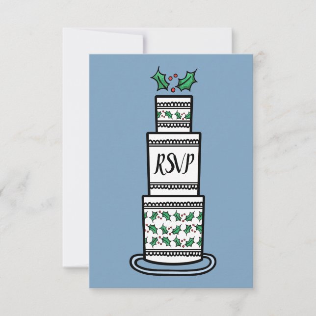 Invitation Mariage de Noël personnalisé RSVP (Devant)