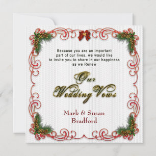 Invitation Mariage de Noël/Vacances Renouveler les voeux Invi