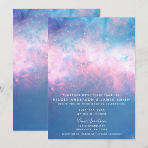 Invitation Mariage de nuages de barbe à papa cosmique étoilé 