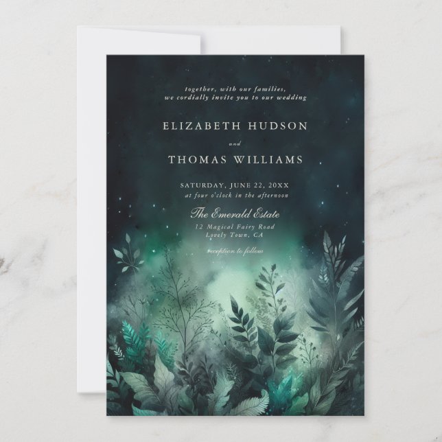 Invitation Mariage de nuit Fairy Fairy Fairy Enchanted Forest (Devant)