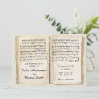 mariage de page du livre de musique vintage
