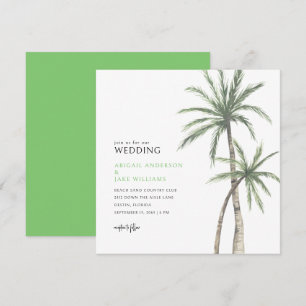 Invitation Mariage de palmier vert citron