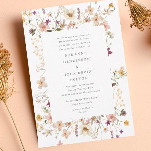 Invitation Mariage de Pampas Fleur sauvage séché à l'abondanc