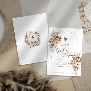 Invitation Mariage de Pampas Floral Rustique