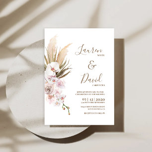 Invitation Mariage de Pampas Grass Bohême