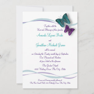 Invitation Mariage de papillons et de rubans