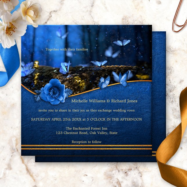 Invitation Mariage de papillons forestiers enchantés (Créateur téléchargé)