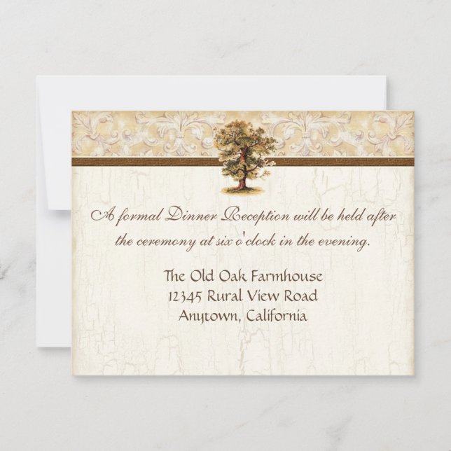 Invitation Mariage de parchemin antique des racines de l'arbr (Devant)