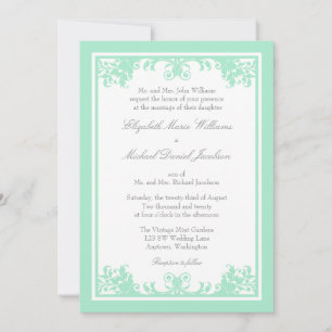 Invitation Mariage de parchemin Vintage gris souris