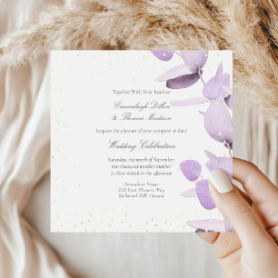 Invitation Mariage de Parties scintillant classique Lavande E