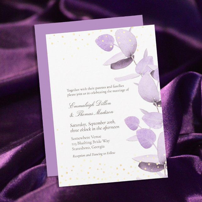 Invitation Mariage de Parties scintillant classique Lavande E (Créateur téléchargé)