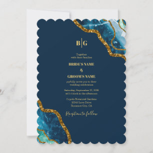 Invitation Mariage de Parties scintillant de la géométrie de