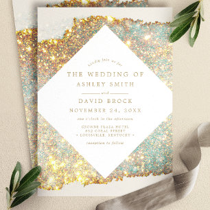 Invitation Mariage de Parties scintillant Iridescente moderne