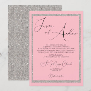 Invitation Mariage de Parties scintillant romantique Dusty ro