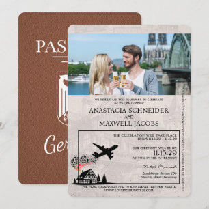 Invitation Mariage de passeport Allemagne Brown