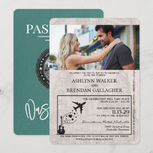 Invitation Mariage de passeport Aqua Nashville