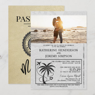 Invitation Mariage de passeport Champagne Mexique