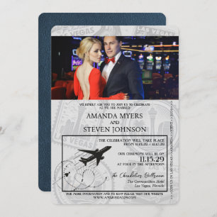 Invitation Mariage de passeport de Navy Blue Las Vegas