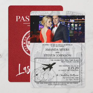 Invitation Mariage de passeport de Red Las Vegas