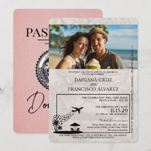 Invitation Mariage de passeport de République Dominicaine ros