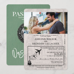 Invitation Mariage de passeport de Sage Green Nashville