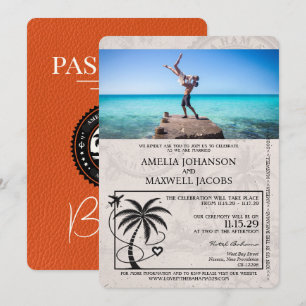 Invitation Mariage de passeport des Bahamas d'Orange