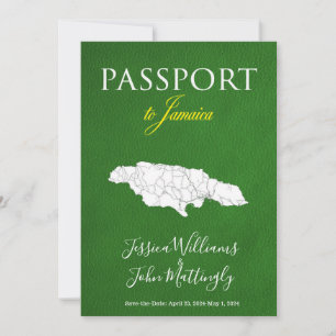 Invitation Mariage de passeport en cuir Jamaïque Enregistrer 
