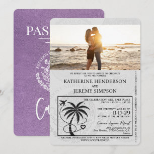 Invitation Mariage de passeport Lavender Purple Cancun