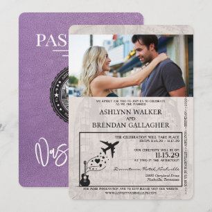 Invitation Mariage de passeport Lavender Purple Nashville