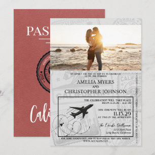 Invitation Mariage de passeport léger de la Bourgogne en Cali
