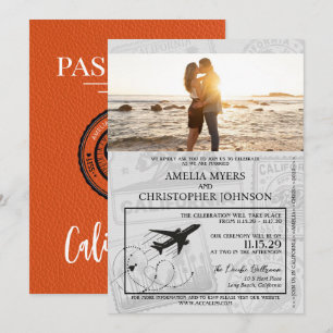 Invitation Mariage de passeport Orange California