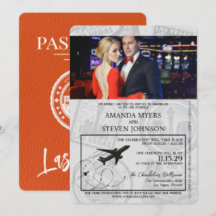 Invitation Mariage de passeport Orange Las Vegas