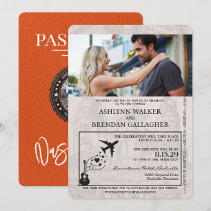 Invitation Mariage de passeport Orange Nashville