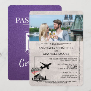 Invitation Mariage de passeport Purple Allemagne
