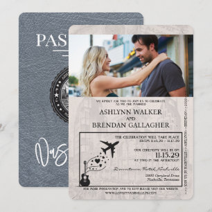 Invitation Mariage de passeport Silver Nashville