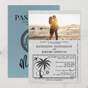Invitation Mariage de passeport Slate Blue Mexique