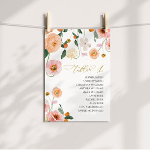 Invitation Mariage de pavot rose Tableau Numéro 1 Tableau de